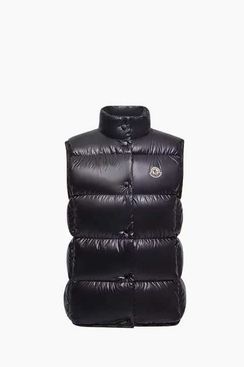 MONCLER Women Badia Down Vest in Black Nylon