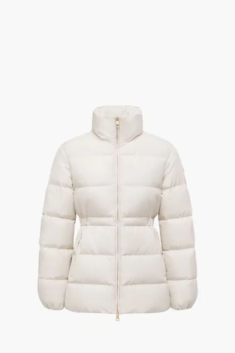 MONCLER Women Brossette Short Down Jacket in Ivory White Nylon