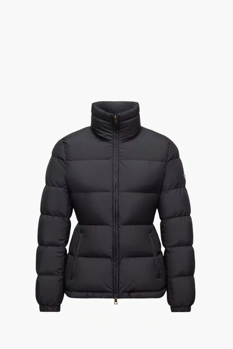 MONCLER Women Dourbe Short Down Jacket in Black Nylon