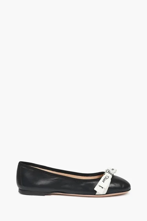 CHRISTIAN DIOR J'Adior Ballerina Flat in Black Lambskin