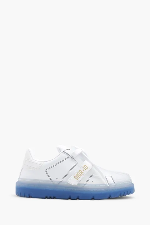 CHRISTIAN DIOR Dior-ID Sneakers in Deep Blue Calfskin x Transparent Rubber