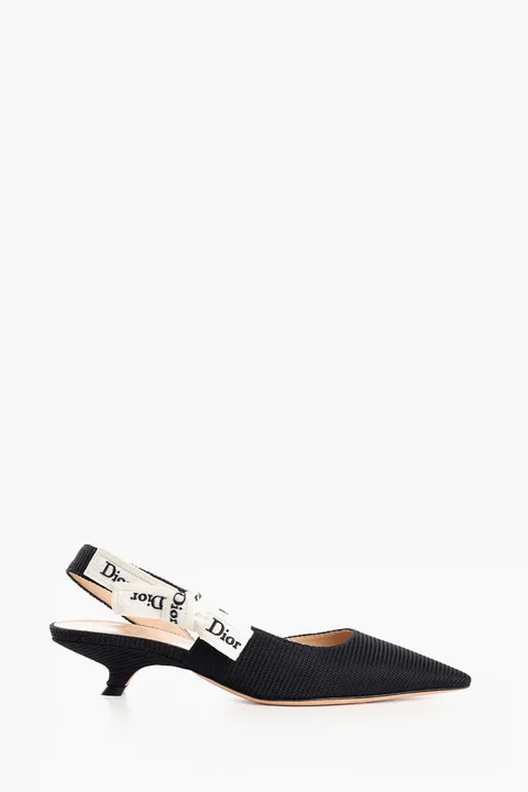CHRISTIAN DIOR J'Adior Slingback Pumps 35mm in Black Technical Fabric