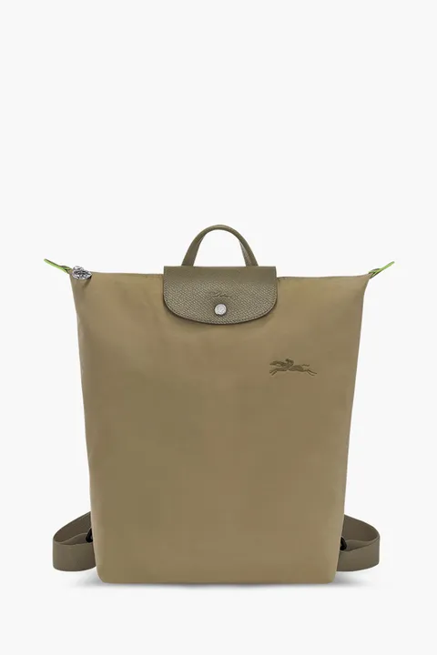 LONGCHAMP Medium Le Pliage Green Backpack in Artichoke Recycled Canvas