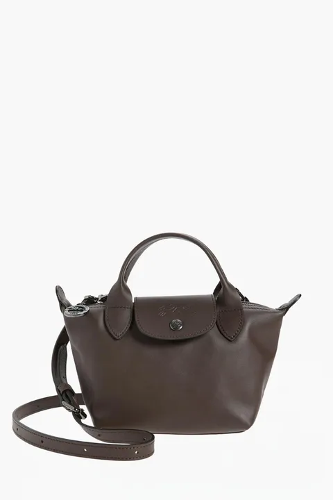 LONGCHAMP Mini Le Pliage Xtra Handbag Mocha Cowhide Leather