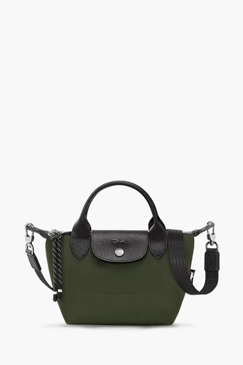 LONGCHAMP Mini Le Pliage Energy Top Handle Bag in Dark Khaki