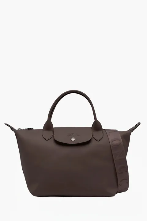 LONGCHAMP Small Le Pliage Xtra Handbag in Mocha Cowhide Leather