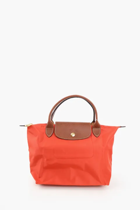 LONGCHAMP Small Le Pliage Top Handle Bag in Tomato
