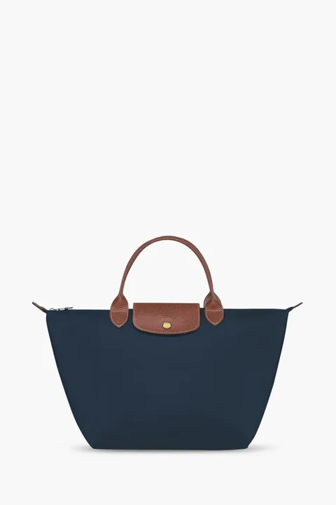 LONGCHAMP Medium Le Pliage Top Handle Bag in Marine