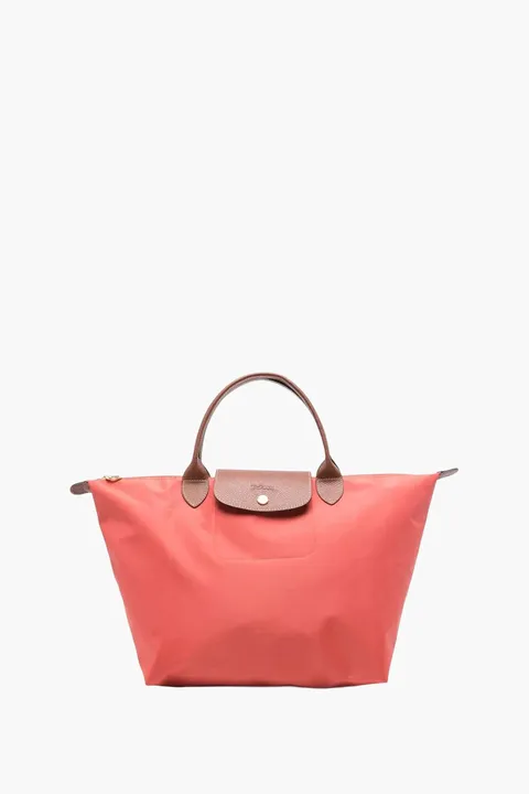 LONGCHAMP Medium Le Pliage Top Handle Bag in Tomato