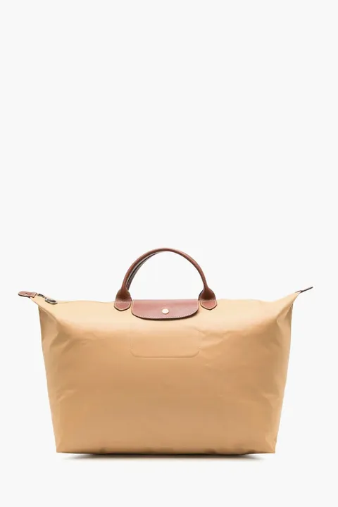 LONGCHAMP Large Le Pliage Original Travel Bag in Fawn Recycled Canvas