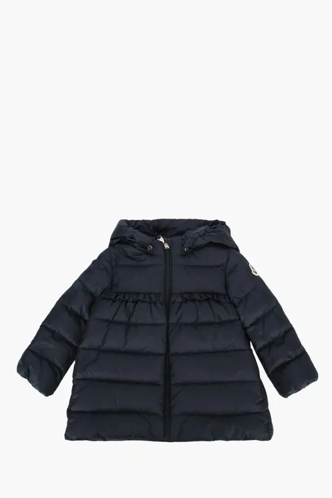 MONCLER Enfant Nevra Padded Long Coat in Blue Nylon