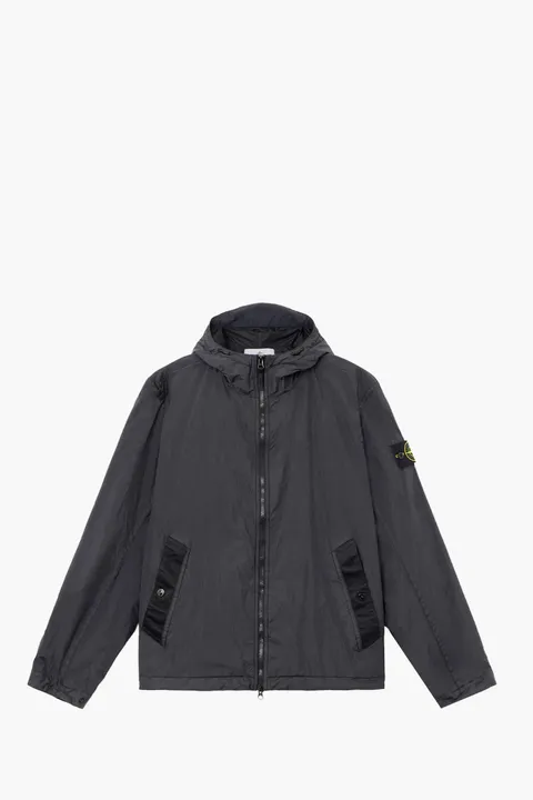 STONE ISLAND Men Garment Dyed Crinkle Reps Ny Jacket in Black Nylon