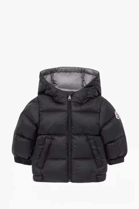 MONCLER Children New Macaire Hooded Down Jacket in Black Nylon