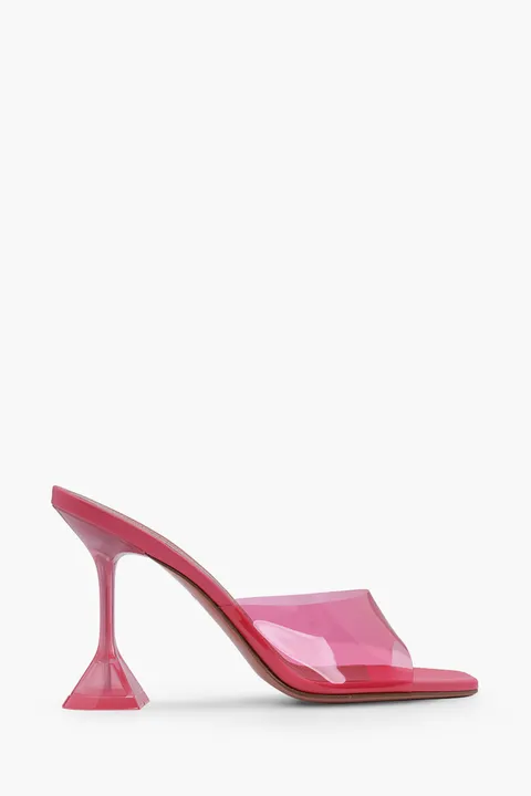 AMINA MUADDI Women Lupita Glass PVC Sandals 95mm in Bubble Gum