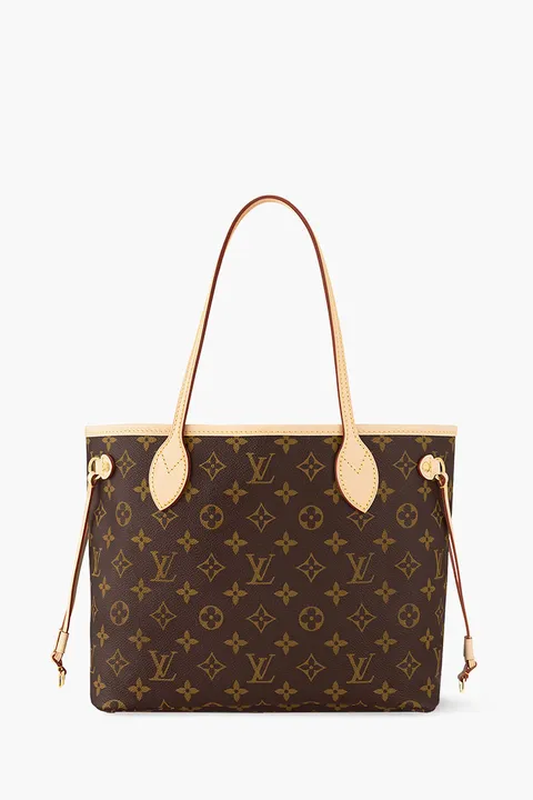 LOUIS VUITTON Neverfull PM Monogram Tote Bag in Beige
