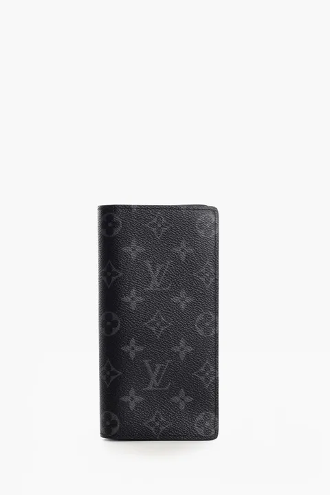 LOUIS VUITTON Brazza Wallet in Grey Monogram Eclipse Canvas