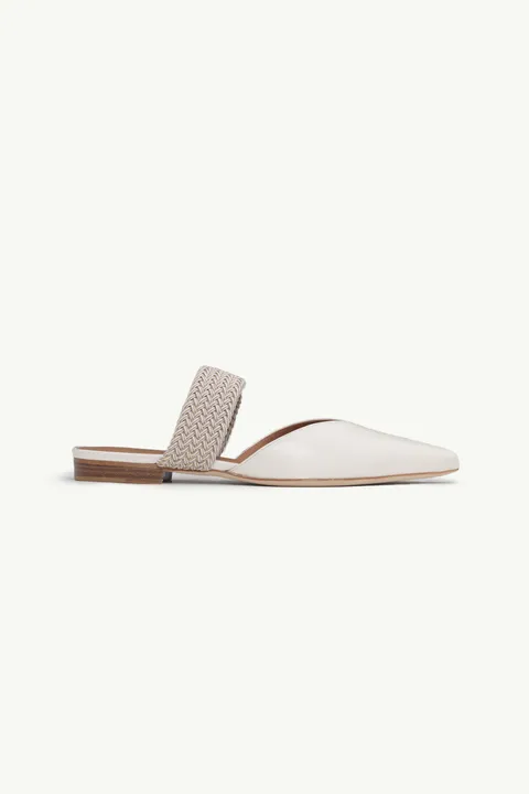 MALONE SOULIERS Maisie Mules in Cream/Beige Nappa Leather