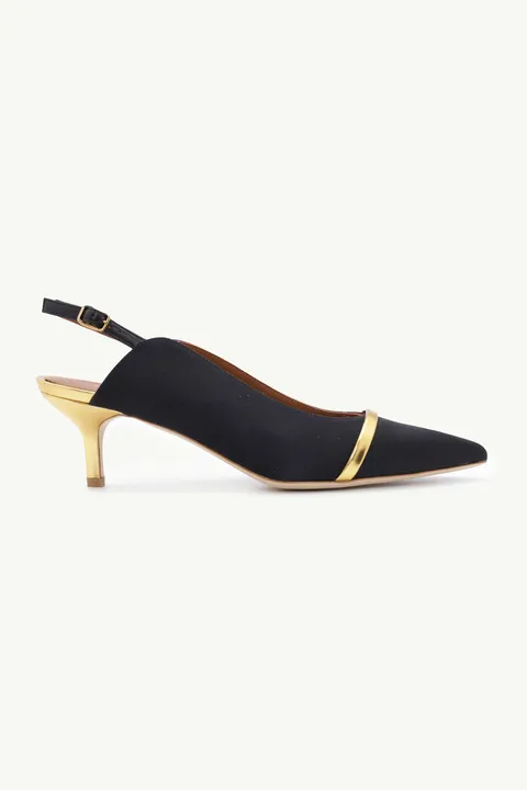 MALONE SOULIERS Marion Pumps 45mm in Black Satin/Gold
