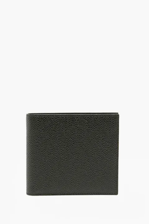 THOM BROWNE Pebble Textured Bifold Wallet in Black