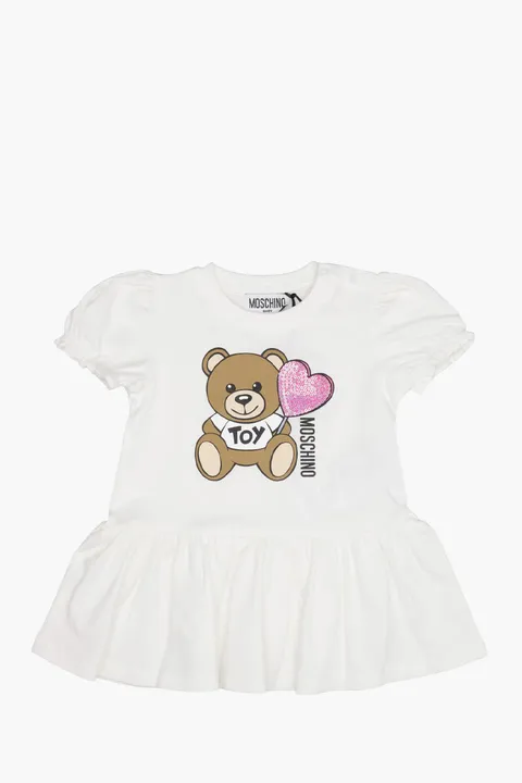 MOSCHINO Kids Azalea in White Cotton Dress