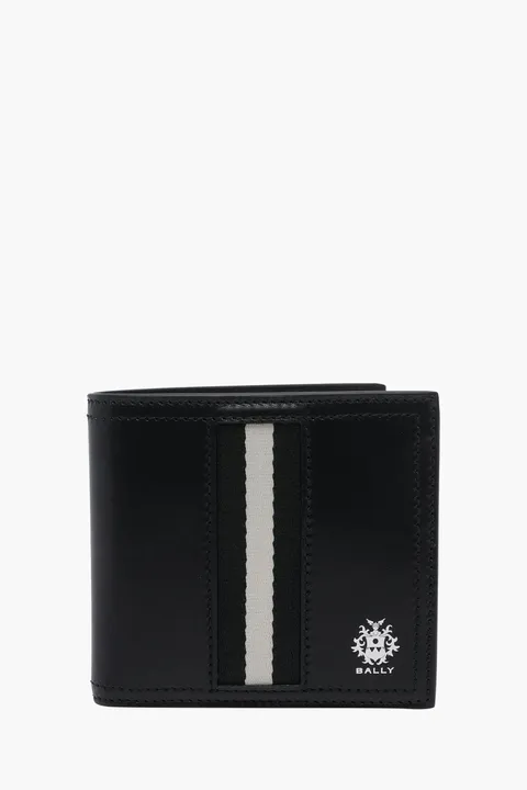 BALLY Ray Bi-Fold Wallet in Black/White Leather