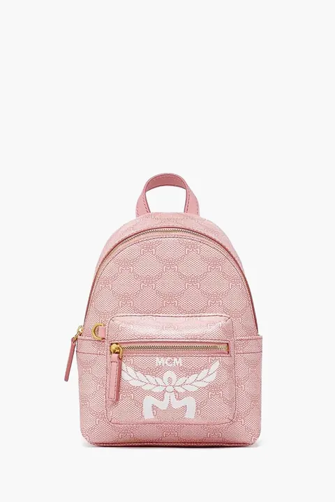 MCM X-Mini Lauretos Stark Bebeboo Backpack in Pink/Silver Pink