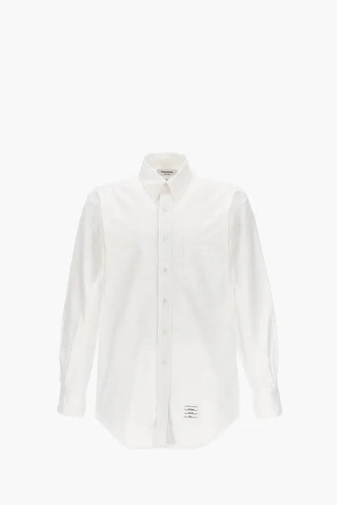 THOM BROWNE Men Classic Oxford Shirt in White Cotton