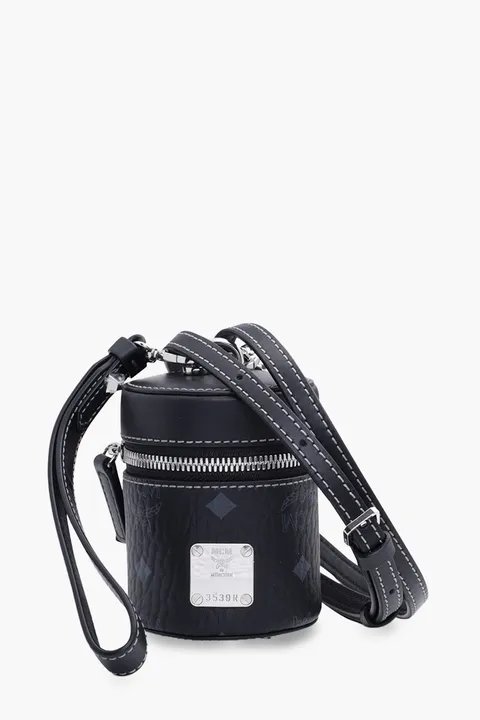 MCM X-Mini Cylinder Top Handle Chain Crossbody in Black