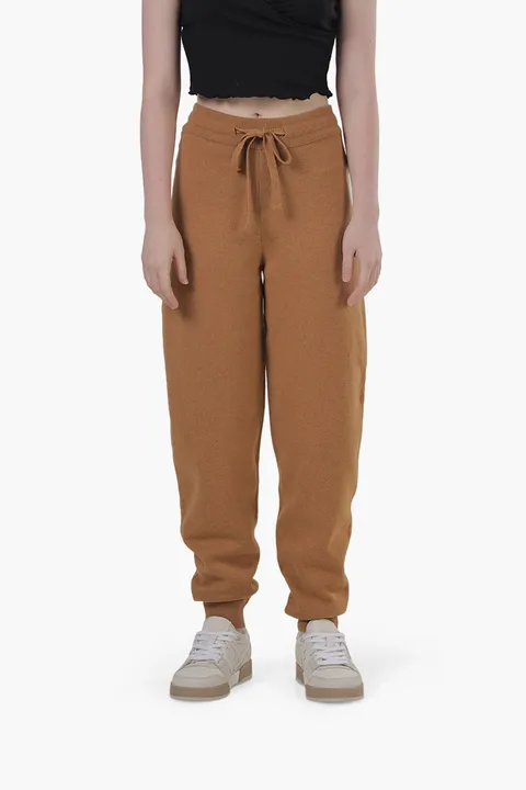 NANUSHKA Women Ylia Knit Track Pants in Camel Cashmere Blend