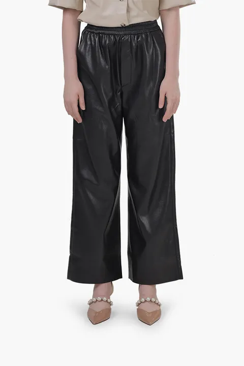 NANUSHKA Women Odessa Loese Fit Pants in Black Okobor Alt-Leather