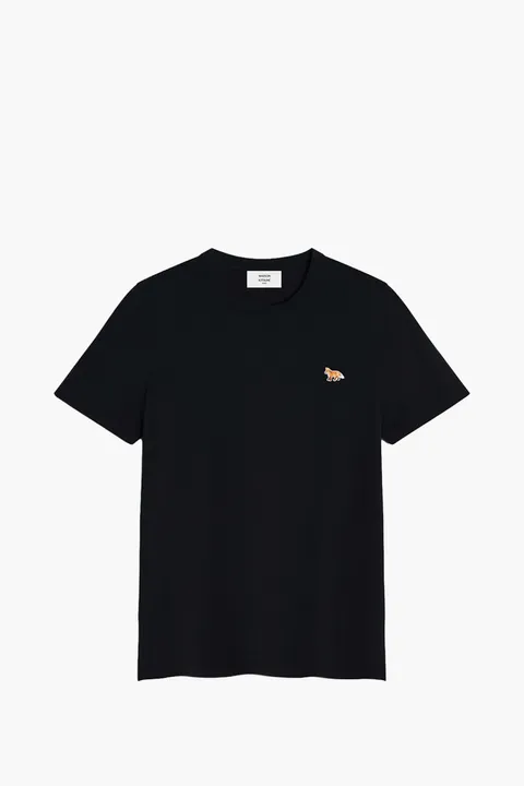 MAISON KITSUNE Women Baby Fox Regular T-Shirt in Black Cotton Jersey