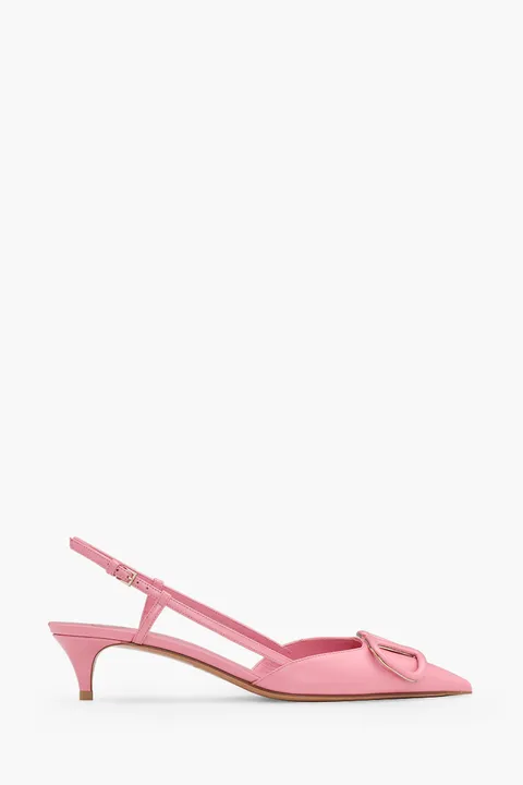 VALENTINO VLogo Slingback Pumps 40mm in All Candy Rose