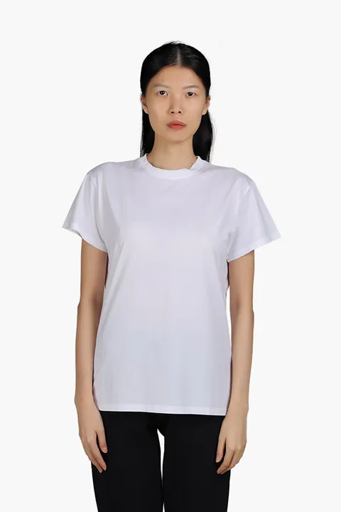 MAISON MARGIELA Women Crewneck T-Shirt in White with 4 Stitch Moniker on Back