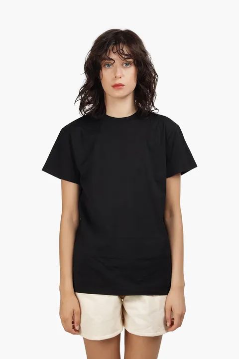 MAISON MARGIELA Women Crewneck T-Shirt in Black with 4 Stitch Moniker on Back