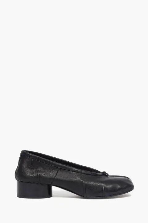 MAISON MARGIELA Women Tabi Slingback Pumps 30mm in Black Calf Leather