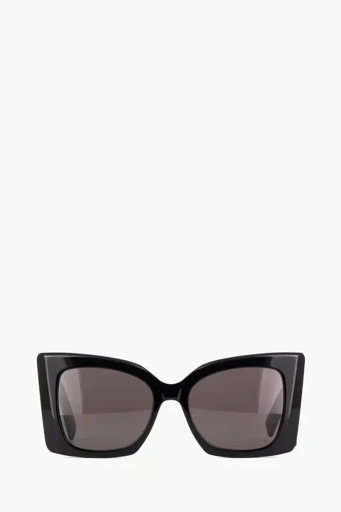 SAINT LAURENT Women Blaze Oversized Cat Eye Sunglasses in Black Acetate
