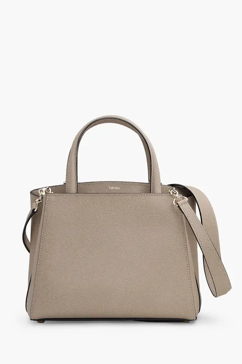 VALEXTRA Small Heritage Top Handle Bag in Oyster