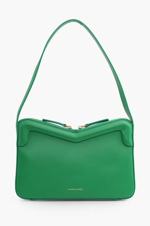 MANSUR GAVRIEL M Frame Double Zip Baguette Bag in Grass