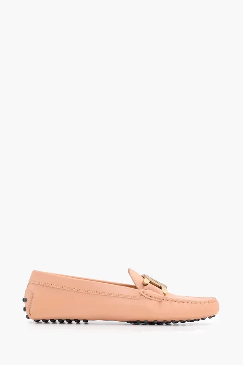 TOD'S Women Kate Gommino Driving Shoes in Pink Leather
