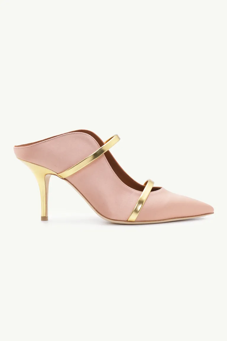 MALONE SOULIERS Maureen Pumps 70mm in Blush Satin/Gold